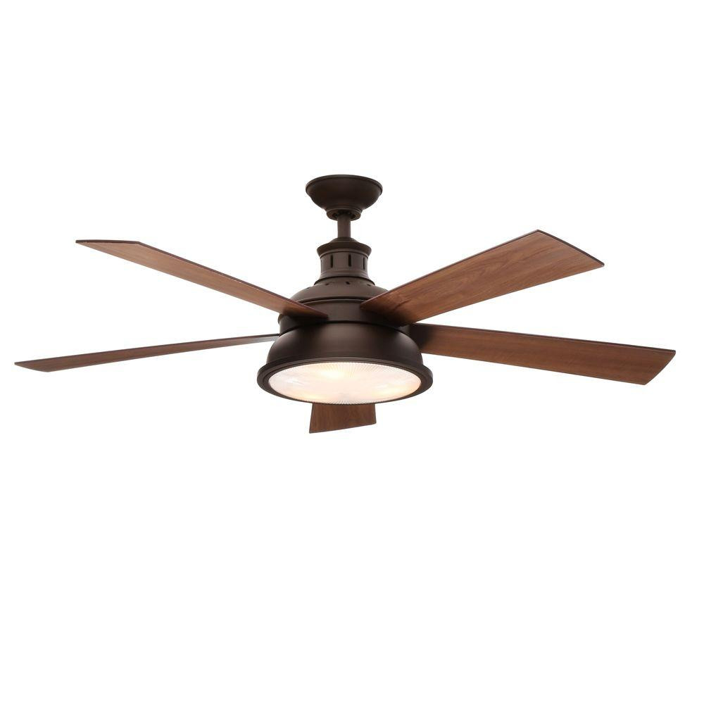Indoor Oil-Rubbed Bronze Ceiling Fan Hampton Bay Marlton 52 in
