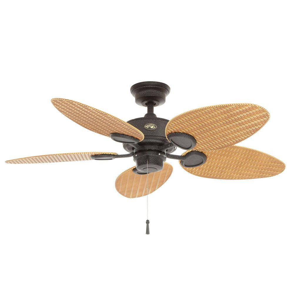 Hampton Bay Palm Beach 48 In Gilded Iron Indoor Outdoor Ceiling Fan