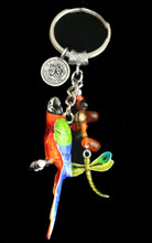 Harlequin Macaw 'Quinn' Keychain