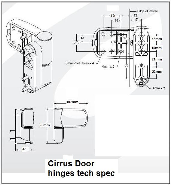 Cirrus Flag Hinge for UPVC Doors