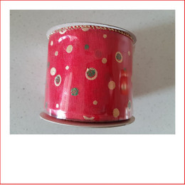 Christmas Ribbon Yuletide Red Ribbon with Gold Dots 63mm looks great with the final touch of the gold dots.
