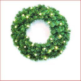 Alberta Spruce Wreath 46cm Pre-Lit 20 LED Lights 
