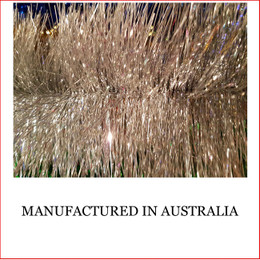 Australian manufactured 4 Ply Tinsel Garland - Silver (100mm x 5.5m). Very thick and lush commercial grade tinsel made right in Australia. We cannot emphasize how beautiful this tinsel looks. Currently in very high demand for corporate clients from shopping centres, RSL's, car yards and various businesses from fruit shops to offices and building foyers. Made in Australia from quality raw materials that strengthen the garland tinsel which ensures a longer lasting product. Colours Also Available Black, Cerise, Electric Blue, Gold, Green, Lime, Orange, Purple, Red, Royal Blue, Silver, White