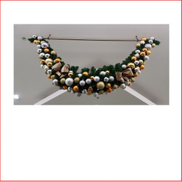 Decorated Christmas Swag garland 2.7m contemporary style by our team of designers at Father Christmas tailored to your colour theme and expectations. Contact us by email info@fatherchristmas.net.au or ph: 1300 455 298 for an extensive Quote on your requirements.
Beautiful christmas foliage the decorated christmas garlands will stand out with class in your building foyer, shopping centre, business or office space