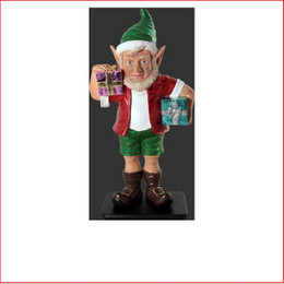 The new design Polyresin Christmas Elf with two gifts 3ft, just beautiful plenty of fun, cute and adorable, also available is the christmas sunny elf with two gifts 2ft and elf with two gifts 2ft as well, beautifully designed an aussie christmas elf plenty of fun to your display, the kids will love all the range of elfs, they are so cute!! Lovely christmas piece for the kids bedroom.
The Polyresin Christmas Elf with two gifts 3ft is hand crafted from Fibreglass/Resin which enables a hard durable product, the resin statue will last for many years.