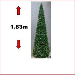 1.83m Pre-lit Cone Tree with 900 LEDs
