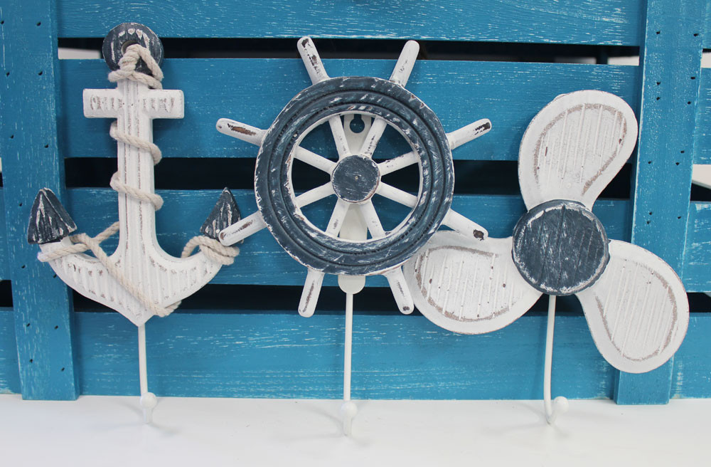 Nautical Wall Hooks Ship Wheel, Propeller, Anchor California
