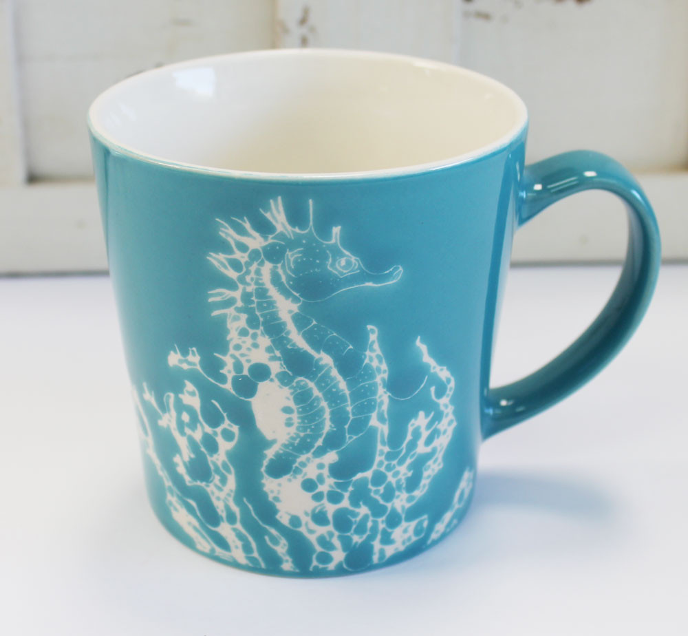 Ceramic 16 oz Seahorse Coffee Mug - Coastal Kitchen Decor - California ...