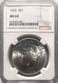 1925 PEACE SILVER DOLLAR - NGC MS64