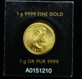 2016 1 GRAM GOLD COIN (CANADA MAPLE LEAF) .9999 FINE PURE