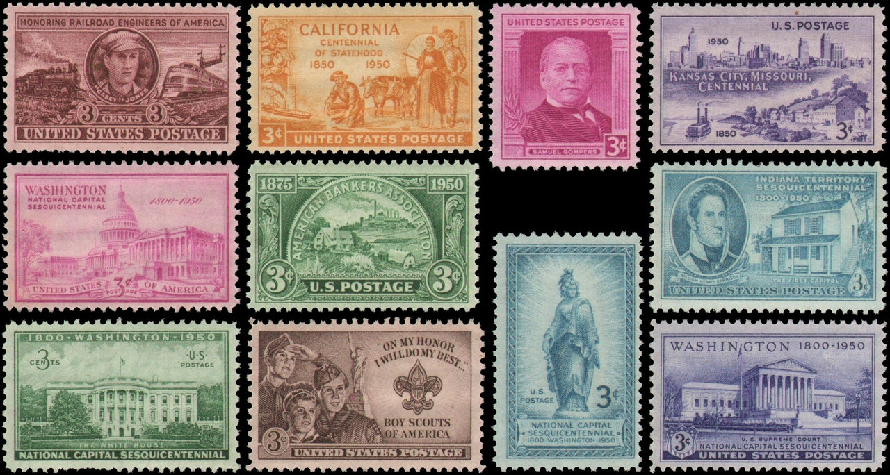 珍しい切手　アメリカ歴史 American Stamps Vintage YS1949-50 - 1949-50 Commemorative Stamp Year Set - Mystic