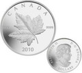 2010 $5 CANADA 1 OZ SILVER COIN (PIEDFORT MAPLE LEAF)