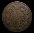 1870 TWO CENT PIECE COIN BROWN