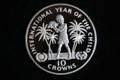 1982 10 Crowns TURKS & CAICOS ISLANDS PF SILVER (Year  of the Child)
