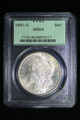 1881-S $1 MORGAN SILVER DOLLAR - PCGS MS64