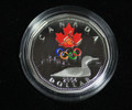 2004 $1 Canada Sterling SILVER Coloured Lucky Loon Proof Dollar