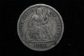 1883 LIBERTY SEATED SILVER DIME COIN - VF