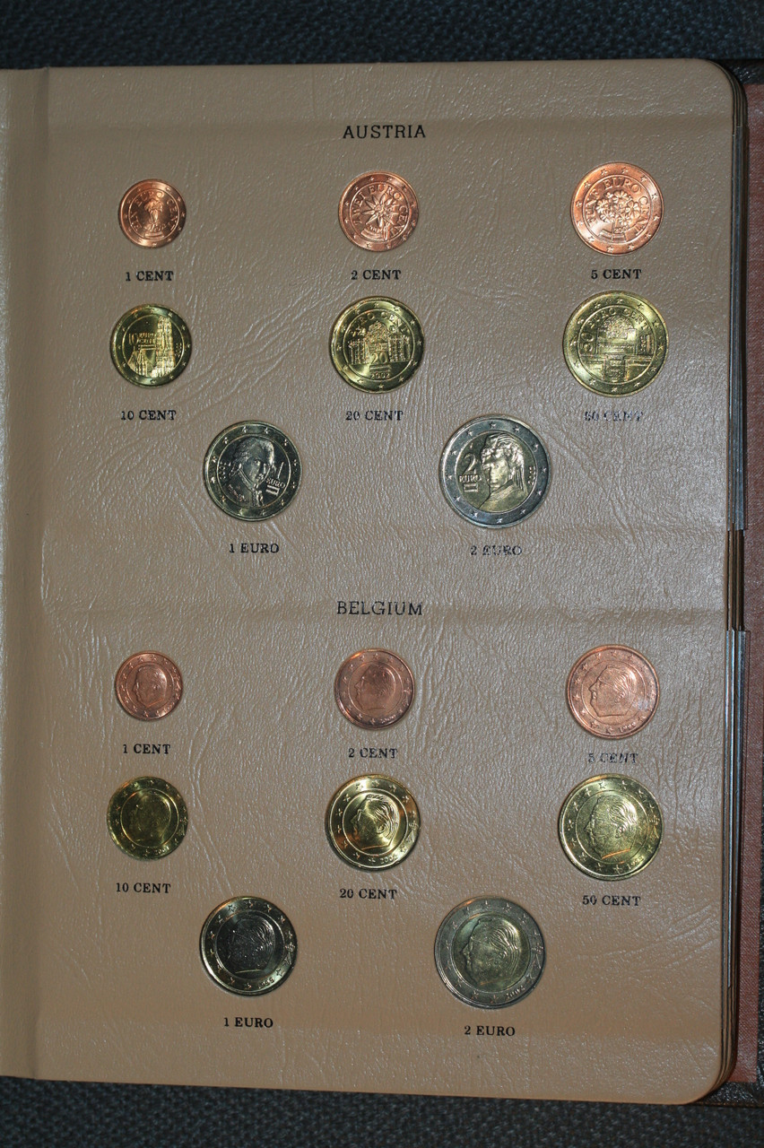 EUROPEAN UNION ERO COINAGE WITH ALBUM TYPE SET -- 12 COUNTRIES -- -  Northern Illinois Coin & Stamp inc.