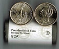 Presidential Dollar: RICHARD M. NIXON (37th President) "D" MINT ROLL