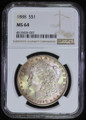 1888 MORGAN SILVER DOLLAR COIN - NGC MS64