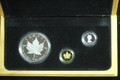 1989 Canada 3-Metals Maple Leaf Set (10th Anniv, w/Box & COA)