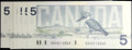 1986 $5 CANADA PAPER MONEY - ANH PRE FIX - BRAND NEW - 1 NOTE