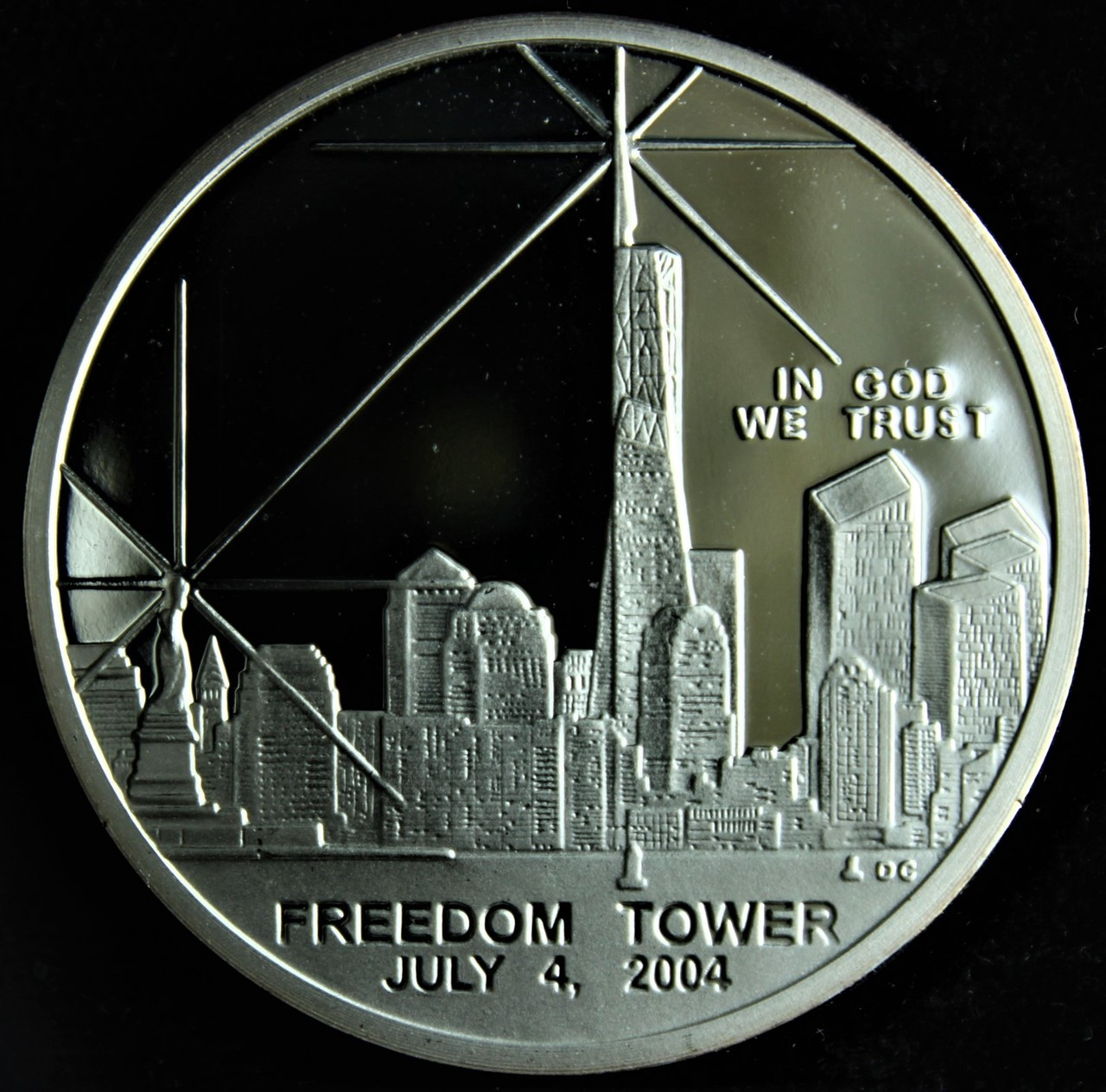 NORTHERN MARIANA ISLANDS SILVER CLAD PROOF 1$ COIN 2004 YEAR FREEDOM TOWER