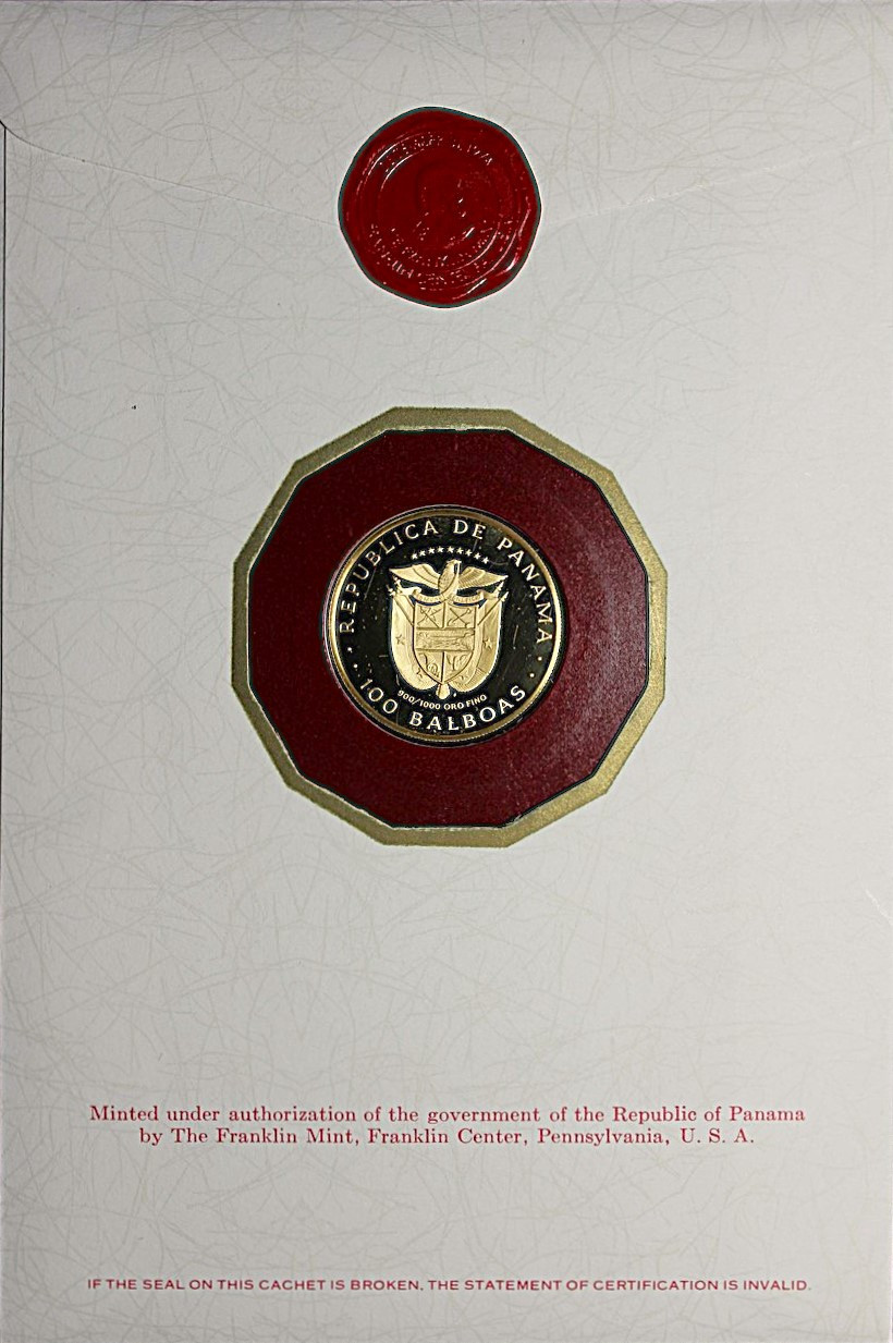 1975 Panama GOLD 100 Balboa Proof Coin - AGW .2361 oz. - Northern