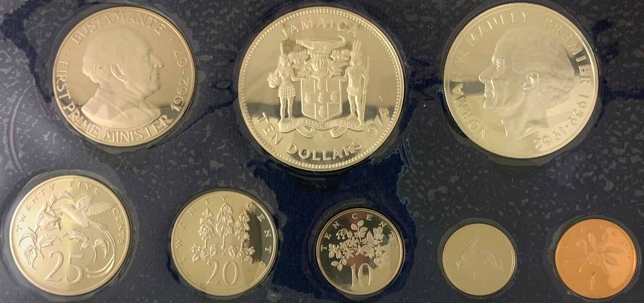 1974 Jamaica SILVER Proof Set - Northern Illinois Coin
