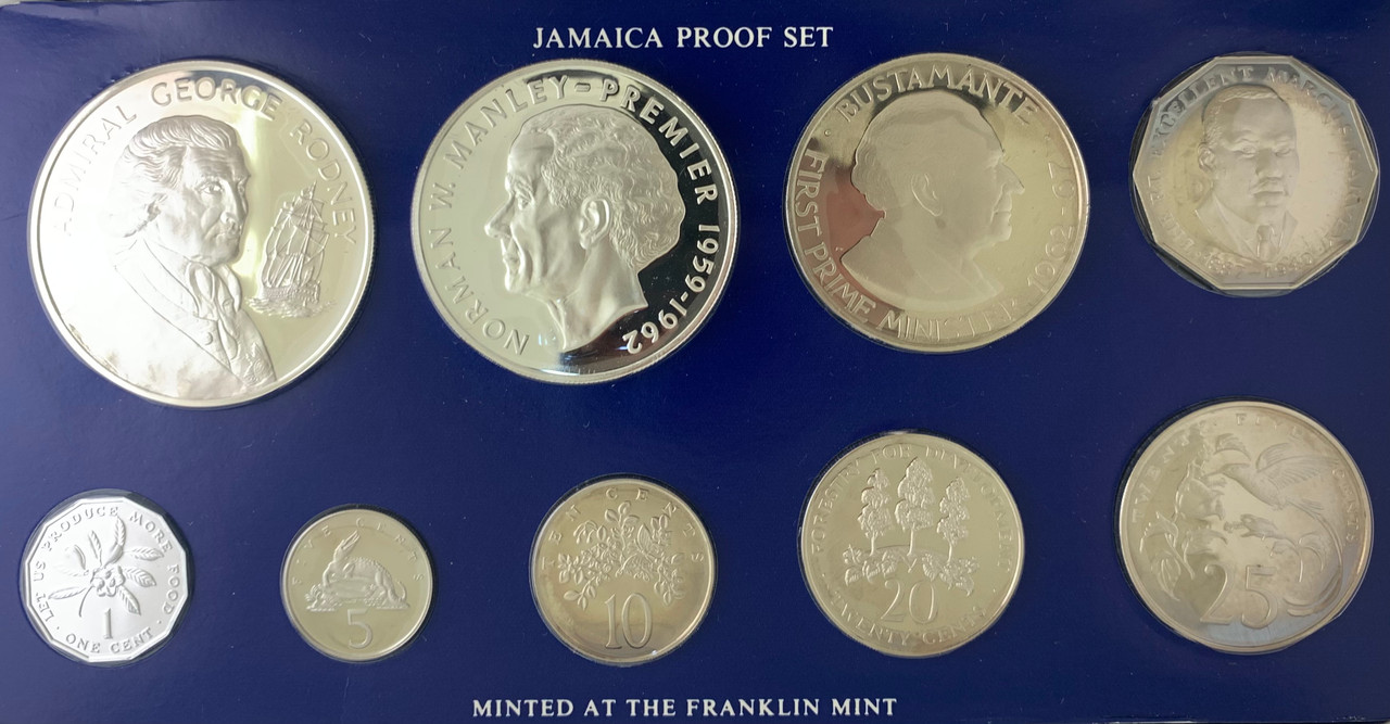 1977 Jamaica SILVER Proof Set - 2.5 oz. SILVER - Northern Illinois