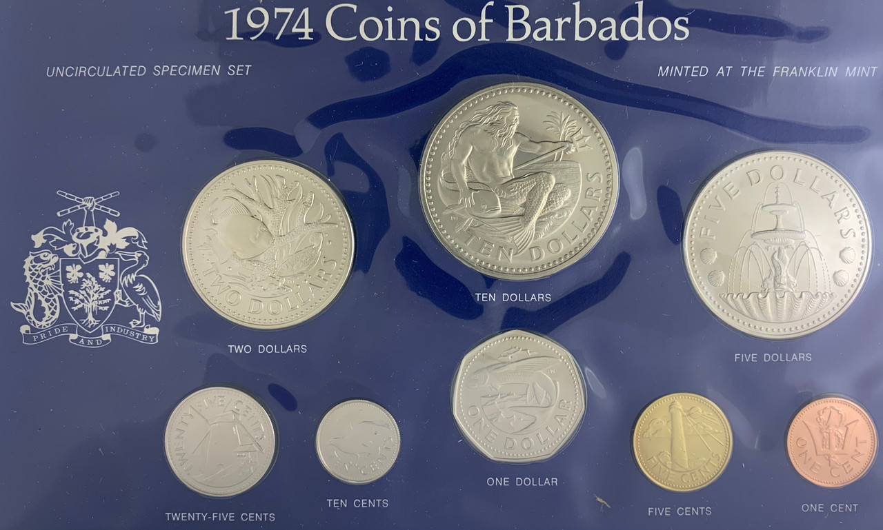 1974 Barbados Specimen Set - Northern Illinois Coin & Stamp inc.