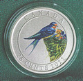 2011 25-Cent Coloured Coin - Barn Swallow