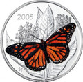 2005 50-cent Canada"MONARCH" Colorized Sterling SILVER Proof Coin