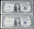 2 x 1935-H $1 Silver Certificate - CU - Consecutive Serial Numbers 