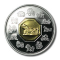 1999 Canada Rabbit $15 Lunar Silver/Gold Coin