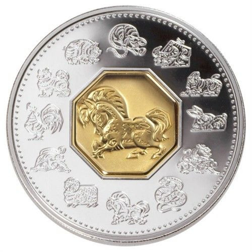 2001 15 Doll .925 Silver Coin w/ Selective Gold-Plating: Chinese Lunar Calendar buying