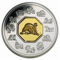 2004 Canada Monkey $15 Lunar Silver/Gold Coin