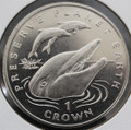 1994 GIBRALTAR 1 CROWN "PRESERVE PLANET EARTH" (DOLPHINS)