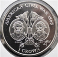 1999 IOM 1 CROWN AMERICAN CIVIL WAR 1865 "GRANT & LEE"