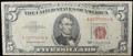 1963 $5 UNITED STATES NOTE - F