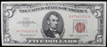 1963 $5 UNITED STATES NOTE - AU