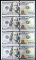 2009-A $100 (4) USA UNCUT SHEET From The BUREAU OF ENGRAVING AND PRINTING