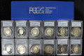 1971(S)-1978(S)  & 1990(P) EISENHOWER SILVER DOLLARS +COMMEMORATIVE - PCGS PR69DCAM (12 COINS) w/PCGS BLUE BOX