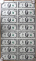 1995 $10 UNCUT SHEET OF 16 US TEN DOLLAR BILLS - ATLANTA GEORGIA STAR NOTES