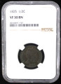 1825 1/2C US COIN - NGC VF 30 BN