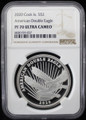 2020 $2 COOK ISLANDS 1/2oz .999 PURE SILVER A TRIBUTE TO THE UNITED STATES - NGC PF 70 ULTRA CAMEO