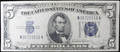 1934-C $5 US SILVER CERTIFICATE - XF+