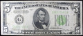 1934 $5 US FEDERAL RESERVE NOTE (LIGHT SEAL) - F/VF
