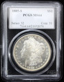 1885-S $1 US MORGAN DOLLAR - PCGS MS64