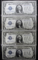 1928-A US $1 Silver Certificates (4) Consecutive Serial Numbers - CU